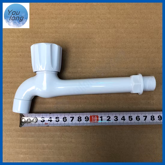 Grifo de agua blanca de plástico Grifo de baño de cuerpo largo Grifo de lavadora